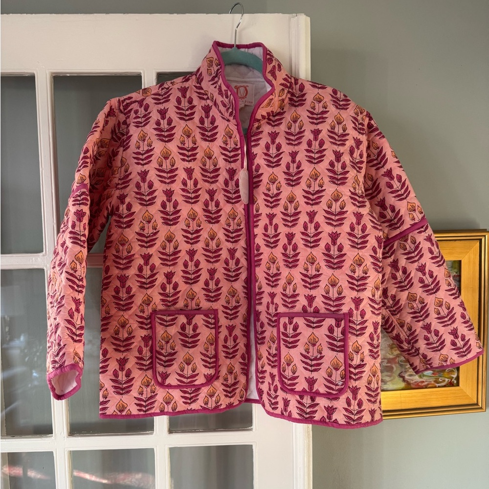Victoria Dunn Pink Block Print Jacket